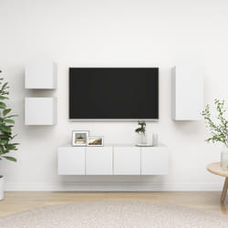 vidaXL Set di Mobili Porta TV 5 pz Bianco in Legno Multistrato