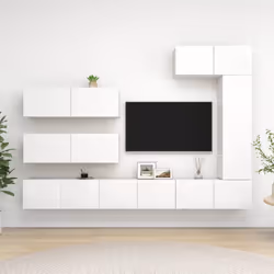 Questo set di mobili porta TV, dal design moderno e dall'ampio spazio dove riporre gli oggetti, diventerà il punto focale del ...
