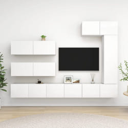Vidaxl - Set di Mobili Porta tv 7 pz Bianco in Legno Multistrato