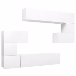 vidaXL Set Mobili Porta TV 8 pz Bianco in Legno Multistrato - Vista aggiuntiva 2