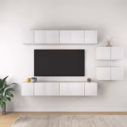 Questo set di mobili porta TV, dal design moderno e dall'ampio spazio dove riporre gli oggetti, diventerà il punto focale del ...