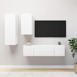 Vidaxl - Set di Mobili Porta tv 4 pz Bianco in Legno Multistrato 697882