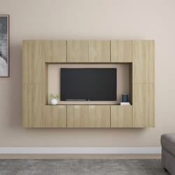 8 pz Set Porta TV, Tavolino TV Per Salotto Rovere Sonoma in Truciolato vidaXL