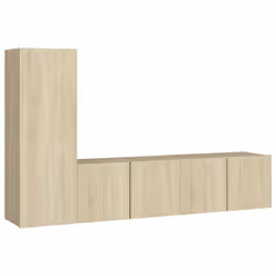 vidaXL Set di Mobili Porta TV 3 pz Rovere Sonoma in Legno Multistrato - Vista aggiuntiva 2