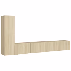 vidaXL Set di Mobili Porta TV 3 pz Rovere Sonoma in Legno Multistrato - Vista aggiuntiva 2