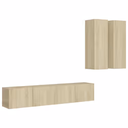 vidaXL Set di Mobili TV 4 pz Rovere Sonoma in Legno Multistrato - Vista aggiuntiva 2