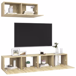 vidaXL Mobili Porta TV 3 pz Rovere Sonoma in Legno Multistrato - Vista aggiuntiva 3