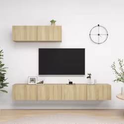 Dotato di un ampio spazio per organizzare vari oggetti, questo set di mobili porta TV costituisce un'aggiunta pratica e accat ...
