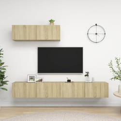 Mobili tv 3 pz Rovere Sonoma in Truciolato