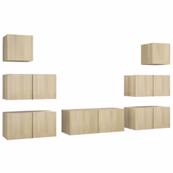 vidaXL Set di Mobili Porta TV 7 pz Rovere Sonoma in Legno Multistrato - Vista aggiuntiva 2