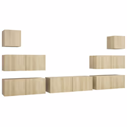 vidaXL Set di Mobili Porta TV 7 pz Rovere Sonoma in Legno Multistrato - Vista aggiuntiva 2