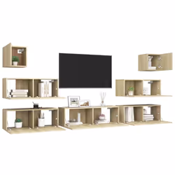 vidaXL Set di Mobili Porta TV 7 pz Rovere Sonoma in Legno Multistrato - Vista aggiuntiva 3