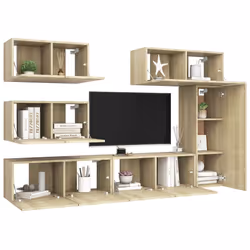 vidaXL Set di Mobili Porta TV 6 pz Rovere Sonoma in Legno Multistrato - Vista aggiuntiva 3
