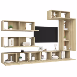 Set di Mobili TV 7 pz Rovere Sonoma in Legno Multistratocod mxl 120792 - Vista aggiuntiva 3