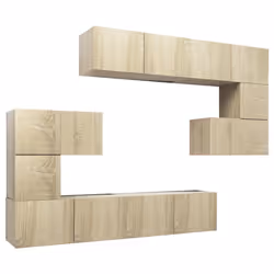 vidaXL Set Mobili Porta TV 8pz Rovere Sonoma in Legno Multistrato - Vista aggiuntiva 2