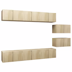 vidaXL Mobili Porta TV 8 pz Rovere Sonoma in Legno Multistrato - Vista aggiuntiva 2