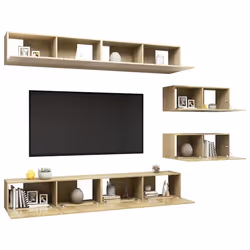 vidaXL Set di Mobili Porta TV 6 pz Rovere Sonoma in Legno Multistrato - Vista aggiuntiva 3