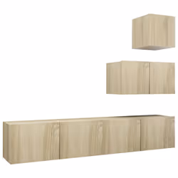 vidaXL Set di Mobili Porta TV 4 pz Rovere Sonoma in Legno Multistrato - Vista aggiuntiva 2
