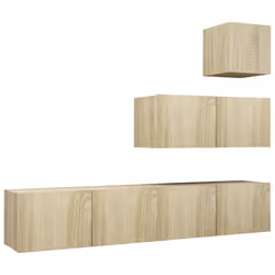 vidaXL Set di Mobili Porta TV 4 pz Rovere Sonoma in Legno Multistrato - Vista aggiuntiva 2