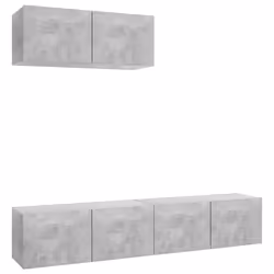 vidaXL Mobili Porta TV 3 pz Grigio Cemento in Legno Multistrato - Vista aggiuntiva 2