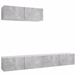 vidaXL Mobili Porta TV 3 pz Grigio Cemento in Legno Multistrato - Vista aggiuntiva 2