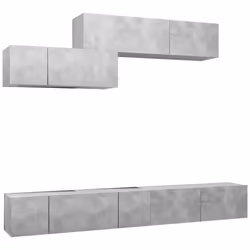 Set di Mobili Porta TV 6 pz Grigio Cemento in Legno Multistratocod mxl 72875 - Vista aggiuntiva 2