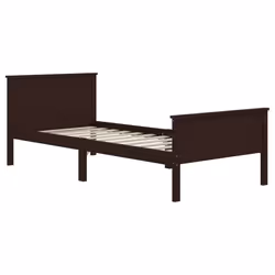 vidaXL Giroletto Marrone Scuro in Legno Massello di Pino 90x200 cm - Vista aggiuntiva 3