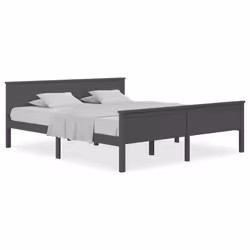 vidaXL Giroletto Grigio in Legno Massello di Pino 200x200 cm - Vista aggiuntiva 2