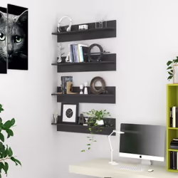 Questi scaffali a parete, dal design elegante e moderno, diventeranno di certo il punto focale del vostro soggiorno. Dotate d ...