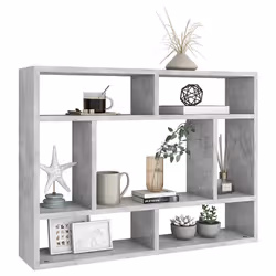 vidaXL Scaffale a Parete Grigio Cemento 75x16x55 cm Legno Multistrato - Vista aggiuntiva 3