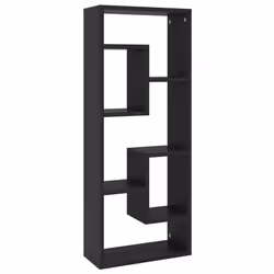 vidaXL Scaffale a Parete Nero 36x16x90 cm in Legno Multistrato - Vista aggiuntiva 2