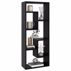 vidaXL Scaffale a Parete Nero 36x16x90 cm in Legno Multistrato - Vista aggiuntiva 3
