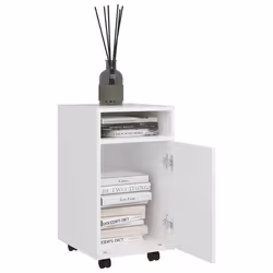 vidaXL Credenza con Ruote Bianca 33x38x60 cm in Legno Multistrato - Vista aggiuntiva 3