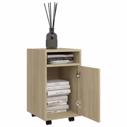 vidaXL Credenza con Ruote Rovere Sonoma 33x38x60 cm Legno Multistrato - Vista aggiuntiva 3