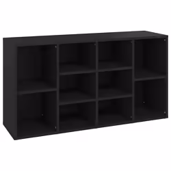 vidaXL Scarpiera con Panchina Nera 103x30x55 cm Legno Multistrato - Vista aggiuntiva 2