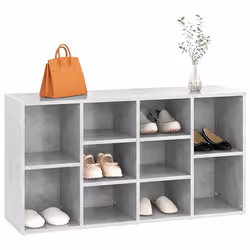vidaXL Scarpiera con Panchina Grigio Cemento 103x30x55cm Multistrato - Vista aggiuntiva 3