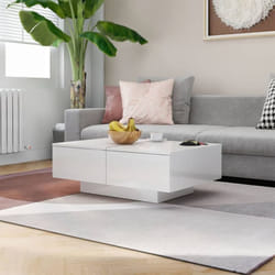 Tavolino da Salotto, Tavolino da caffè Bianco Lucido 90x60x31 cm in Truciolato Vidaxl