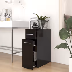 vidaXL Armadietto da Farmacia Nero 20x45,5x60 cm in Legno Multistrato - Vista aggiuntiva 3