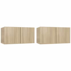 vidaXL Mobili Porta TV Pensili 2pz Rovere Sonoma 60x30x30 cm - Vista aggiuntiva 2