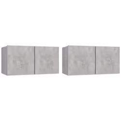 vidaXL Mobili Porta TV Pensili 2pz Grigio Cemento 60x30x30 cm - Vista aggiuntiva 2