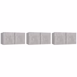vidaXL Mobili Porta TV Pensili 3pz Grigio Cemento 60x30x30 cm - Vista aggiuntiva 2