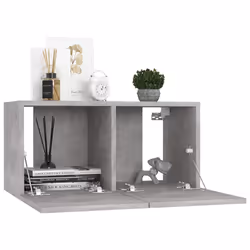 vidaXL Mobili Porta TV Pensili 3pz Grigio Cemento 60x30x30 cm - Vista aggiuntiva 3