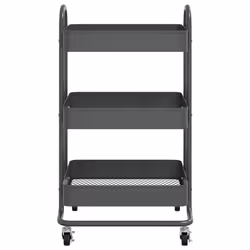 vidaXL Carrello a 3 Livelli Antracite 43x34x79 cm in Acciaio - Vista aggiuntiva 3