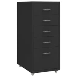 Schedario Mobile Nero 28x41x69 cm in Metallocod mxl 130097