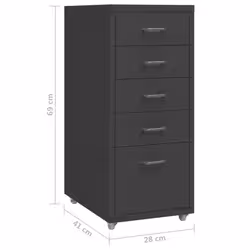 VidaXL 335915 schedario e accessori Metallo Antracite - Vista aggiuntiva 8