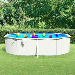 Vidaxl - Piscina con Pareti in Acciaio Ovale 490x360x120 cm Bianca