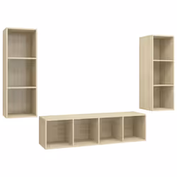 vidaXL Set Porta TV 3 pz Rovere Sonoma in Truciolato - Vista aggiuntiva 2
