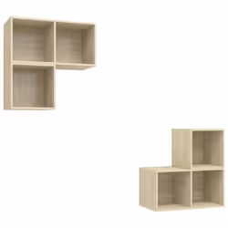 vidaXL Set Porta TV 4 pz Rovere Sonoma in Truciolato - Vista aggiuntiva 2