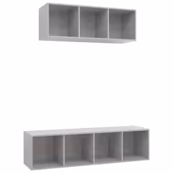 vidaXL Set Porta TV 2 pz Grigio Calcestruzzo in Truciolato - Vista aggiuntiva 2