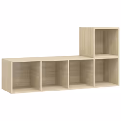 vidaXL Set Porta TV 2 pz Rovere Sonoma in Truciolato - Vista aggiuntiva 2